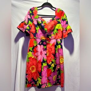Colorful Floral Midi Dress